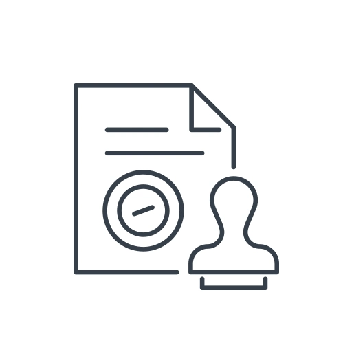 Icon Formalitäten Strichzeichnung